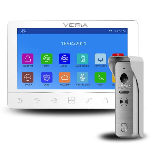 Dveřní videotelefon VERIA 8276B + vstupní stanice VERIA 831 (S-8276B-831) bílý
