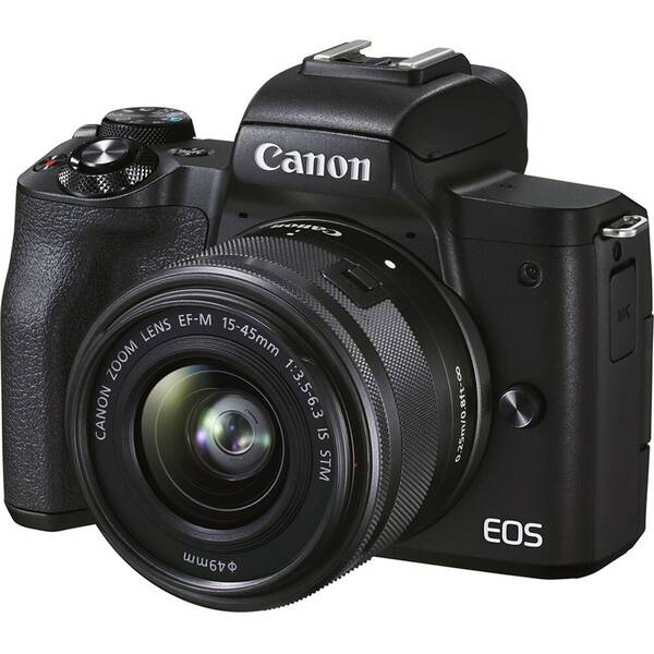 Digitální fotoaparát Canon EOS M50 Mark II + EF-M 15-45 + SB130 + 16GB (4728C056) černý
