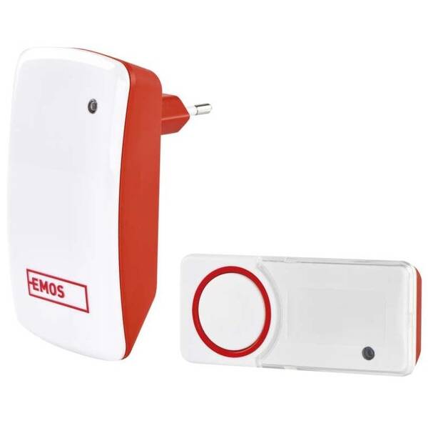 Zvonek bezdrátový EMOS P5750 bezbateriový (P5750) bílý/červený
