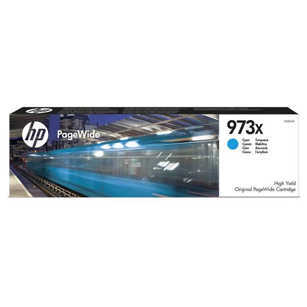 Inkoustová náplň HP 973X, 7 000 stran (F6T81AE) azurová