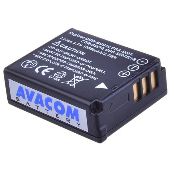 Batéria Avacom Panasonic CGA-S007, DMW-BCD10 Li-Ion 3.7V 1000mAh 3.7Wh (DIPA-S007-133)