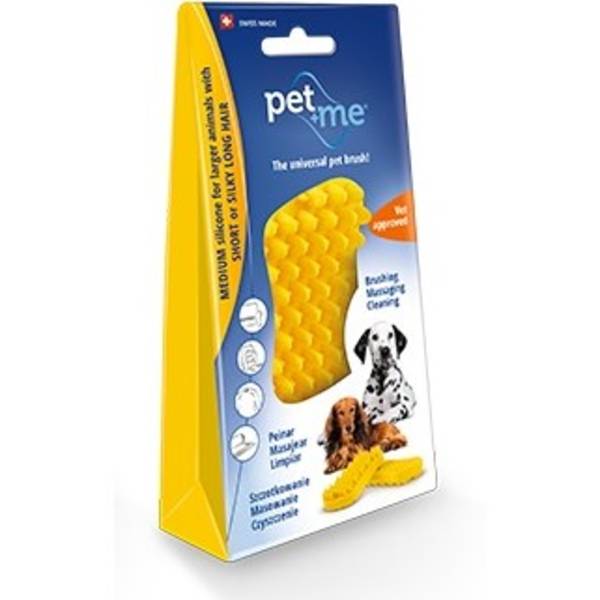 Kartáč Pet and Me pro psy s krátkou srstí žlutý