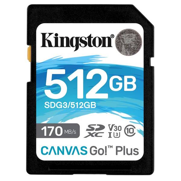 Paměťová karta Kingston Canvas Go! Plus SDXC 512GB UHS-I U3 (170R/90W) (SDG3/512GB)