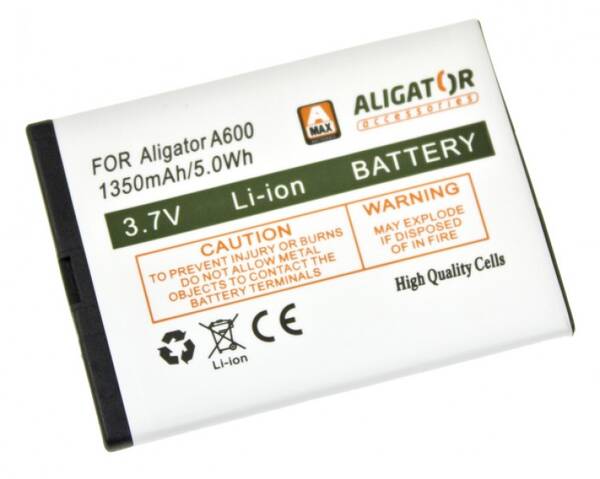 Baterie Aligator A430, A600, A610, A620, A670, A680, Li-Ion 1350 mAh (A600BAL) (vráceno - použito 8801040470)
