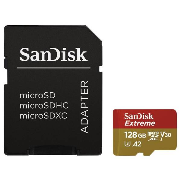 Paměťová karta SanDisk Micro SDXC Extreme 128GB UHS-I U3 (160R/90W) + adapter (SDSQXA1-128G-GN6AA)