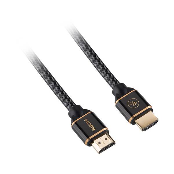 Kábel GoGEN HDMI 2.0, 1m, pozlacený, opletený, High speed, s ethernetem (HDMI100MM07) čierny