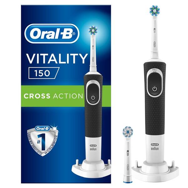 Zubní kartáček Oral-B Vitality 100 Black Cross Action + 1 Sensi hlavice