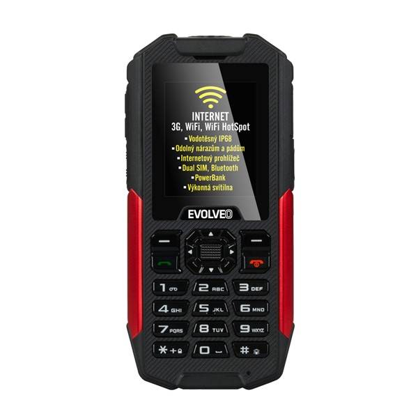 Mobilní telefon Evolveo StrongPhone X3 Dual SIM (SGM SGP-X3-B) černý/červený (lehce opotřebené 8801667926)