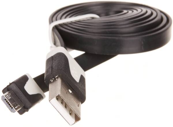 Kabel OEM USB/micro USB, 1 m černý (zánovní - náhradní obal 8801456544)