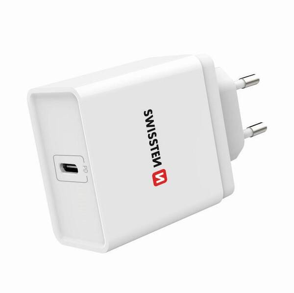 Nabíječka do sítě Swissten USB-C s funkcí rychlonabíjení (22013510) bílá