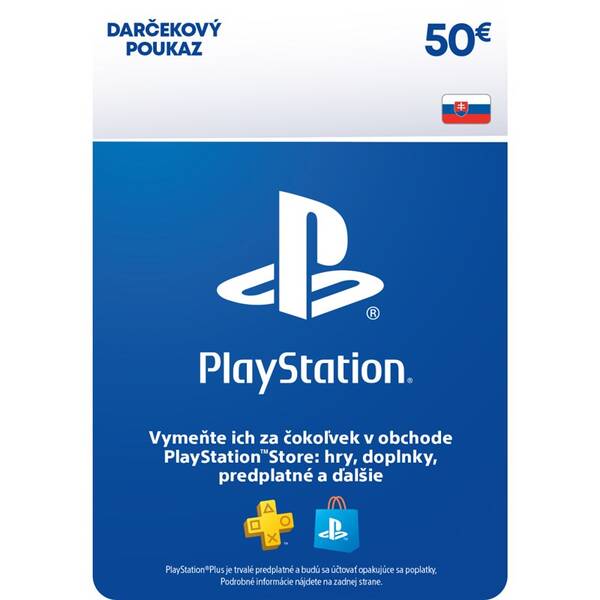 Predplatená karta Sony PLAYSTATION STORE – DÁRKOVA KARTA 50 EUR - pouze pro SK PS Store (PS719800057)