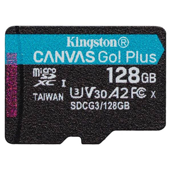 Paměťová karta Kingston Canvas Go! Plus MicroSDXC 128GB UHS-I U3 (170R/90W) (SDCG3/128GBSP)