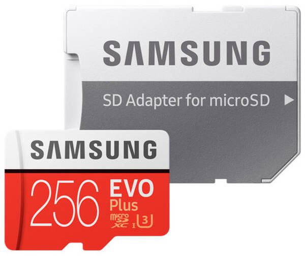 Paměťová karta Samsung Micro SDXC EVO+ 256GB Class 10 UHS-3 (R100/W90) + SD adaptér (MB-MC256HA/EU)
