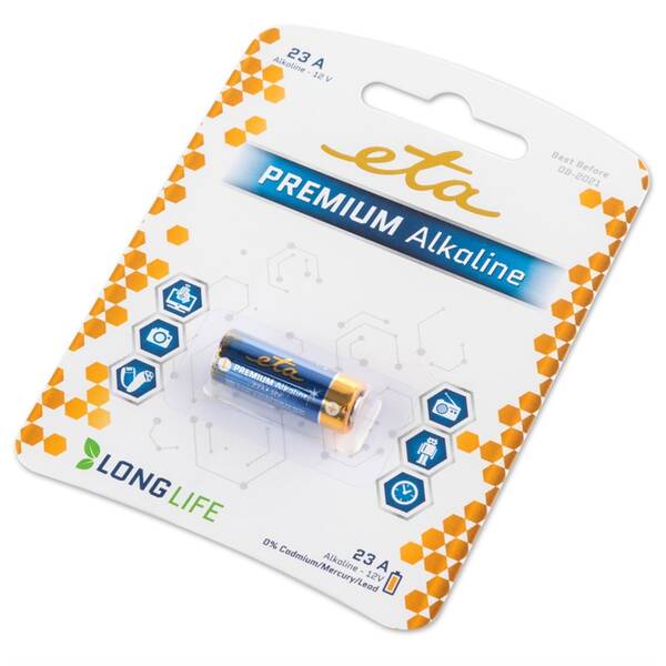 Batéria alkalická ETA PREMIUM ALKALINE 23A, blistr 1ks (23APREM1)