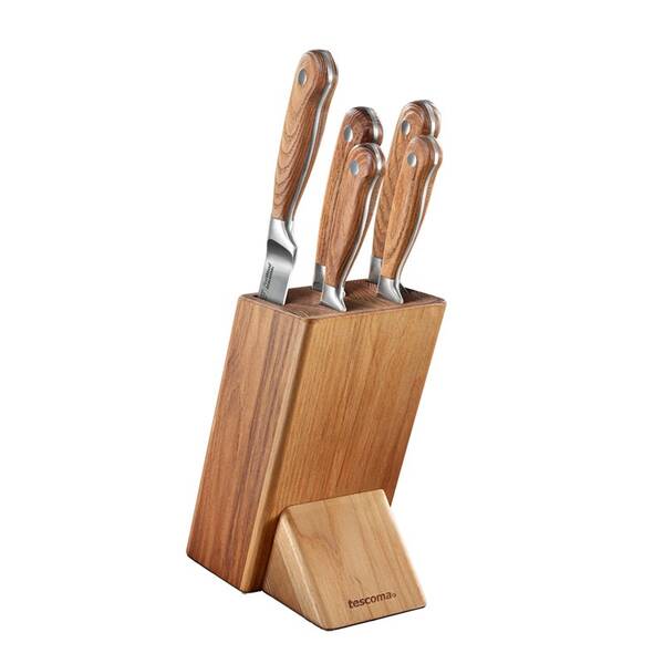 Sada kuchyňských nožů Tescoma FEELWOOD 5 ks, blok (884850.00)