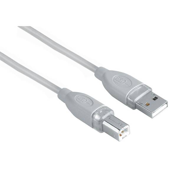 Kabel Hama USB / USB-B, 1,8m, blistr (45021) šedý