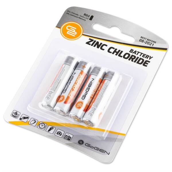 Batéria zinkochloridová GoGEN AAA, R03, blister 4ks (R03ZINC4)