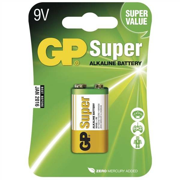 Baterie alkalická GP Super 9V, blistr 1ks (B1351)