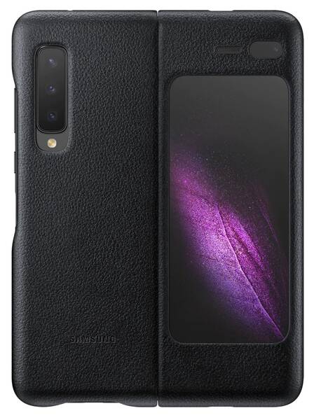 Kryt na mobil Samsung Leather Cover na Galaxy Fold (EF-VF900LBEGWW) černý