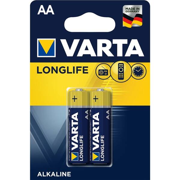 Batéria alkalická Varta Longlife AA, LR06, blistr 2ks (4106101412)