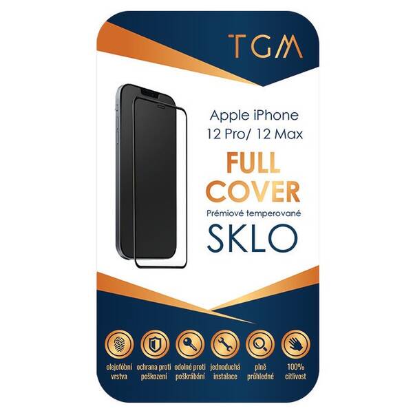 Tvrdené sklo TGM Full Cover na Apple iPhone 12/12 Pro (TGMFCAPIP1261) čierne
