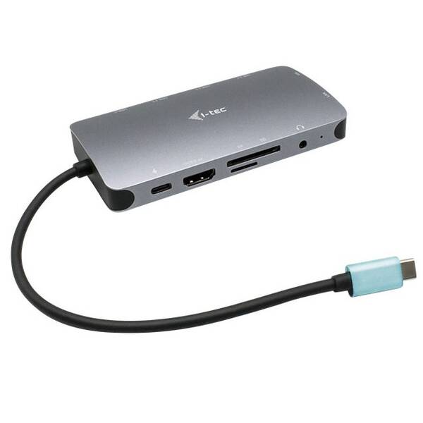 USB Hub i-tec USB-C/3x USB 3.1, RJ45, 3,5mm jack, SD, Micro SD, HDMI, VGA, USB-C PD 100W (C31NANODOCKVGAPD)