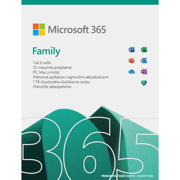 Softvér Microsoft Microsoft 365 pre rodiny SK (6GQ-01601)