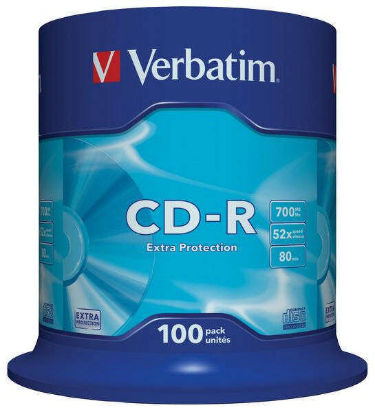 Disk Verbatim Extra Protection CD-R DL 700MB/80min, 52x, 100-cake (43411)