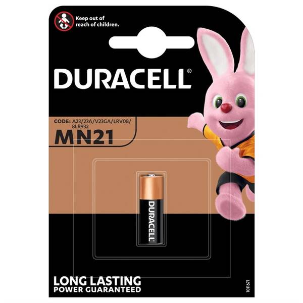 Baterie alkalická Duracell MN21 (A23 / 23A / V23GA / LRV08 / 8LR932), 12V, blistr 1ks