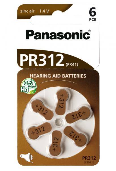 Batéria do načúvacích prístrojov Panasonic PR312, blister 6ks (PR-312(41)/6LB)