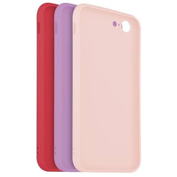 Set krytov na mobil FIXED Story na Apple iPhone 7/8/SE (2020/2022) (FIXST-100-3SET1) červený/ružový/fialový