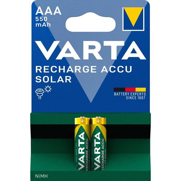 Batéria nabíjacia Varta Solar, HR03, AAA, 550mAh, Ni-MH, blister 2ks (56733101402)