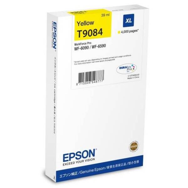 Inkoustová náplň Epson T9084 XL, 4000 stran (C13T908440) žlutá