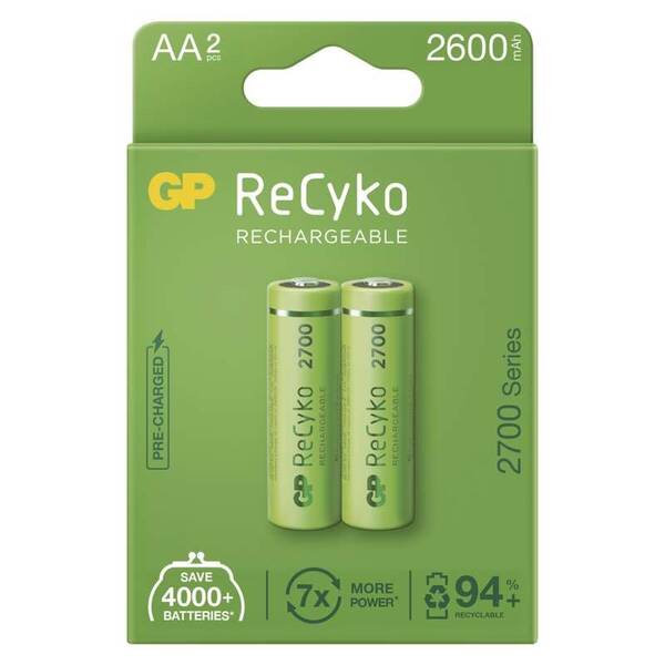 Batéria nabíjacia GP ReCyko, HR06, AA, 2600mAh, NiMH, krabička 2ks (B2127)