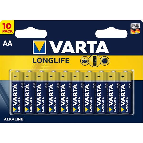 Batéria alkalická Varta Longlife AA, LR06, blister 10ks (4106101461)