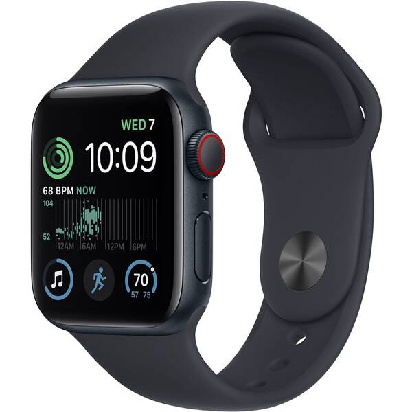 Inteligentné hodinky Apple Watch SE 2022 GPS + Cellular 40mm puzdro z tmavého atramentového hliníka - tmavo atramentový športový remienok (MNPL3CS/A)