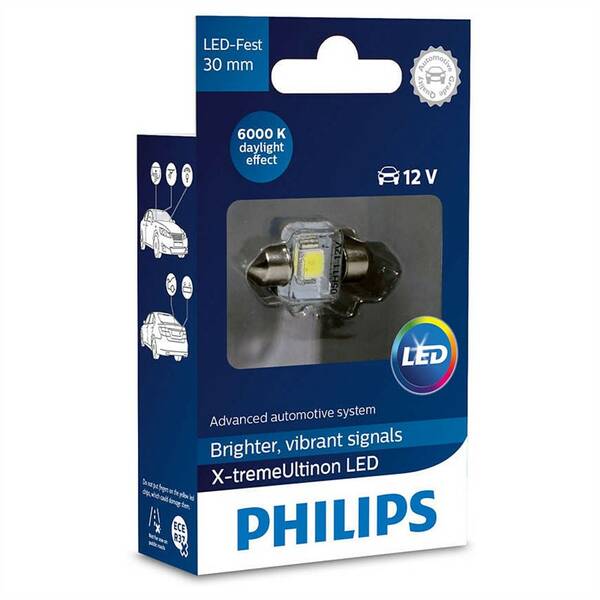 Autožárovka Philips X-tremeUltinon LED C5W, 30mm, 6000K, 1ks (129416000KX1)