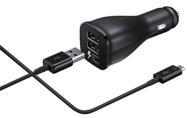 Adaptér do auta Samsung EP-LN920C, 2x USB, 2A, s funkcí rychlonabíjení + USB-C kabel (EP-LN920CBEGWW) černý