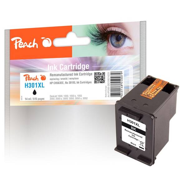 Inkoustová náplň Peach HP No. 301 XL,  kompatibilní (314231) černá