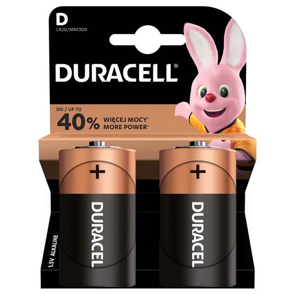 Baterie alkalická Duracell Basic D, LR20, 1.5V, blistr 2ks