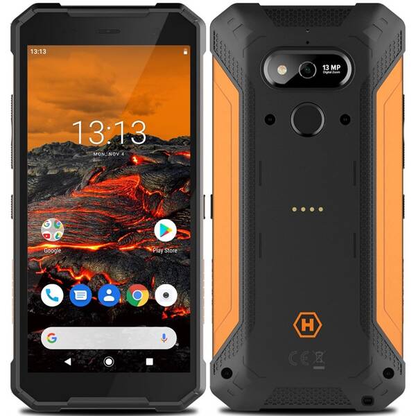 Mobilný telefón myPhone Hammer Explorer (TELMYAHEXPLOOR) čierny/oranžový