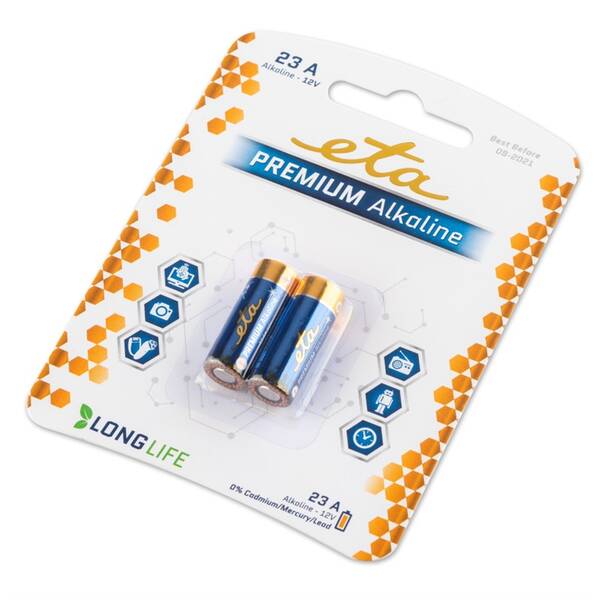 Batéria alkalická ETA PREMIUM ALKALINE 23A, blistr 2ks (23APREM2)