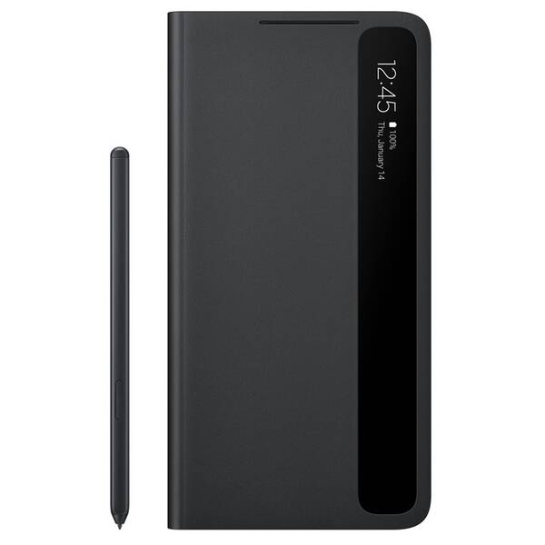 Pouzdro na mobil flipové Samsung Clear View s perem S Pen na Galaxy S21 Ultra 5G (EF-ZG99PCBEGEE) černé