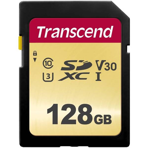 Paměťová karta Transcend 500S SDXC 128GB UHS-I U3 (Class 10) (95R/60W) (TS128GSDC500S)