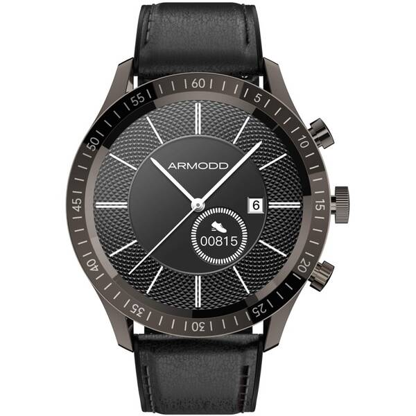 Chytré hodinky ARMODD Silentwatch 4 Lite - černá s černým koženým řemínkem + silikonový řemínek (9038) (lehce opotřebené 8801548610)