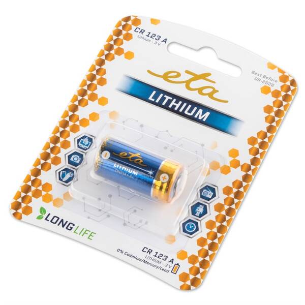 Batéria lítiová ETA PREMIUM CR123, blister 1ks (CR123ALITH1)