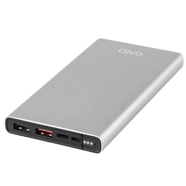 Powerbank GND 10000 mAh, USB-C PD 18W (PB100002SB) stříbrná