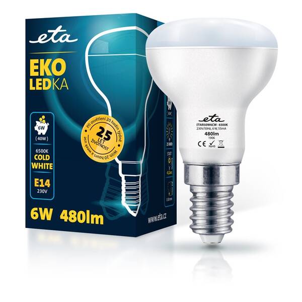 Žárovka LED ETA EKO LEDka reflektor 6W, E14, studená bílá (R50W6CW)