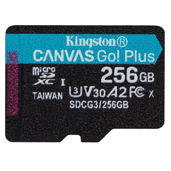 Pamäťová karta Kingston Canvas Go! Plus MicroSDXC 256GB UHS-I U3 (170R/90W) (SDCG3/256GBSP)