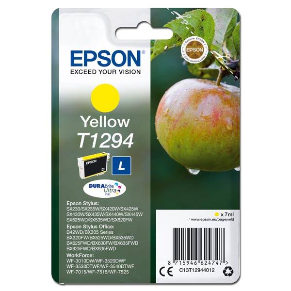 Inkoustová náplň Epson T1294, 7 ml (C13T12944011) žlutá